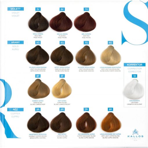 Kallos Colors Krém Hajfesték 8M mahagóni vörös szőke