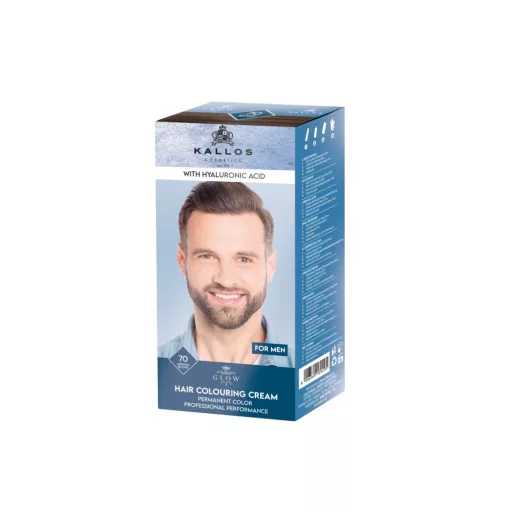 Kallos GLOW For Men Tartós Krémhajfesték - 70 középszőke
