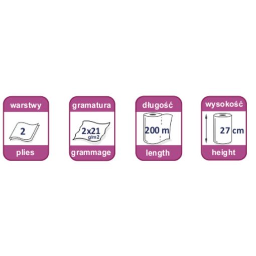 Papírtörölköző tekercs 200 m (666 lap) egy tekercs