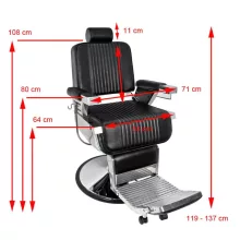 Barber Szék Gabbiano Royal Fekete