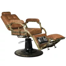 Barber Szék GGabbiano Boss Old Leather , világosbarna