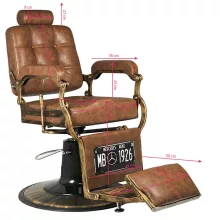 Barber Szék GGabbiano Boss Old Leather , világosbarna