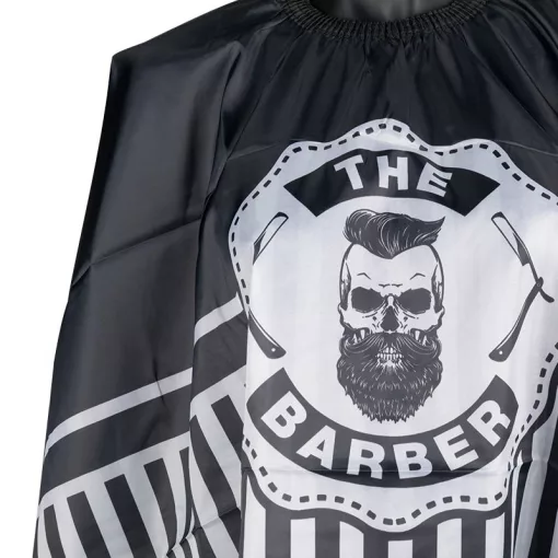 Hajvágó kendő Barber csíkos koponya j-06
