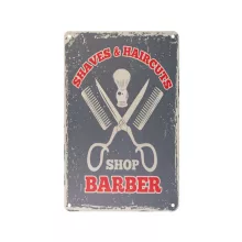 Barber Dekorációs  fémtábla B064