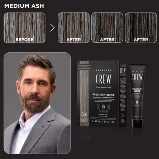American Crew Precision Blend hajszínező 5-6 közepes hamvas 3 x 40 ml