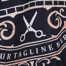 Hajvágó kendő AS Barber Gumis gallérral fekete piros fehér mintás J-456