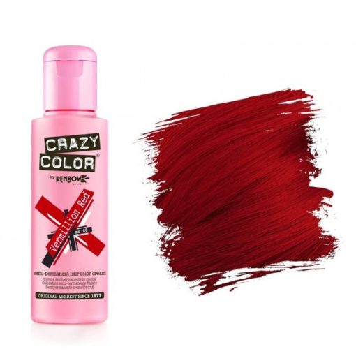 CRAZY COLOR Hajszínező krém Vermilion Red No.40 100 ml