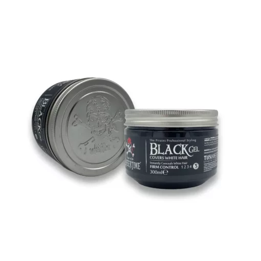 BARBERTIME Black Gel fekete hajzselé 300 ml