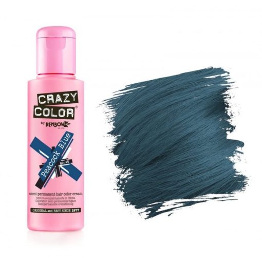 CRAZY COLOR Hajszínező krém Peacock Blue No.45 100 ml