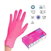 Gumikesztyű Setino L 100 db Rózsaszín Nitril