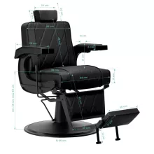 Barber szék Hair System BM88066 fekete - fekete