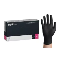Gumikesztyű easyCARE Nitril -S- 100db Fekete