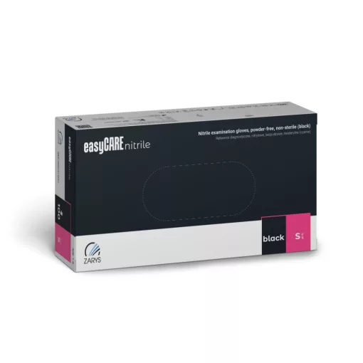 Gumikesztyű easyCARE Nitril -S- 100db Fekete