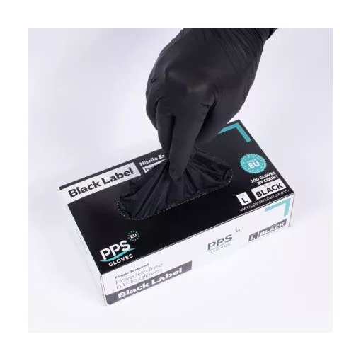 Gumikesztyű PPS Nitril -XS- 100db Fekete