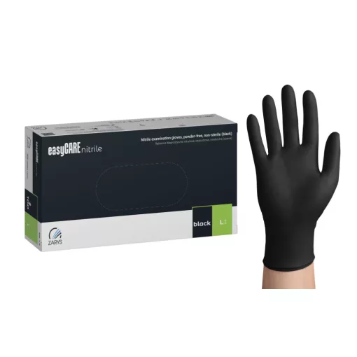 Gumikesztyű easyCARE Nitril -L- 100 db Fekete