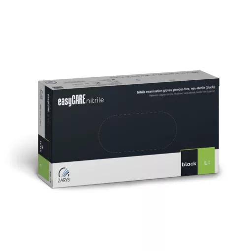 Gumikesztyű easyCARE Nitril -L- 100 db Fekete