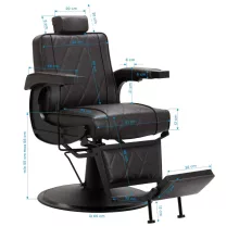 Barber szék Hair System BM88066 barna - fekete talp