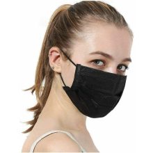 Arcmaszk 3 rétegű Fekete egyszerhasználatos 50 db / doboz-