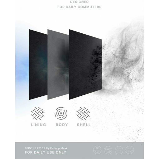 Arcmaszk 3 rétegű Fekete egyszerhasználatos 50 db / doboz-