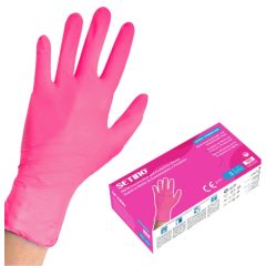 Gumikesztyű Setino S 100db Rózsaszín Nitril