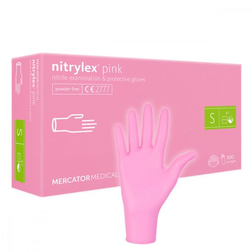 Gumikesztyű Nitrilex Pink S 100db Rózsaszín