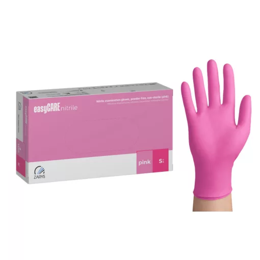 Gumikesztyű easyCARE -S- 100 db Rózsaszín Nitril