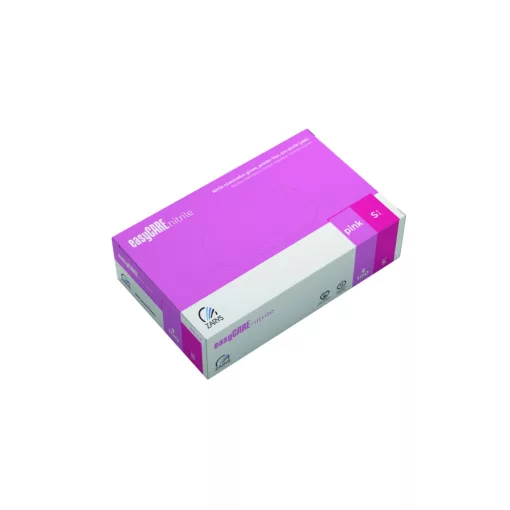 Gumikesztyű easyCARE -S- 100 db Rózsaszín Nitril