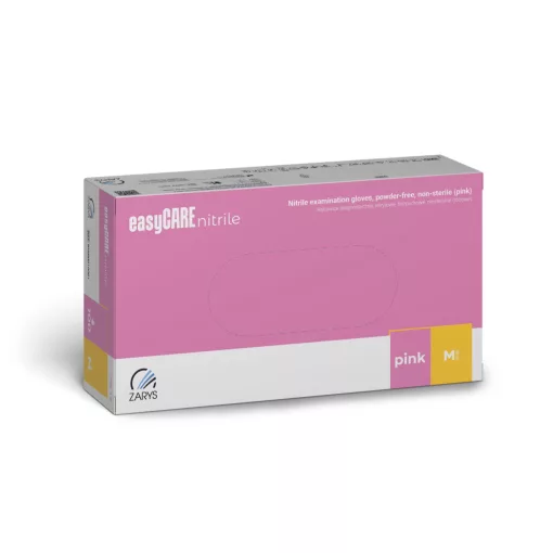 Gumikesztyű easyCARE -M-100 db Rózsaszín Nitril