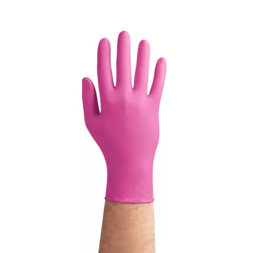 Gumikesztyű easyCARE -M-100 db Rózsaszín Nitril