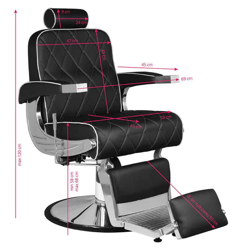 Barber Szék Hair System Royal X , fekete