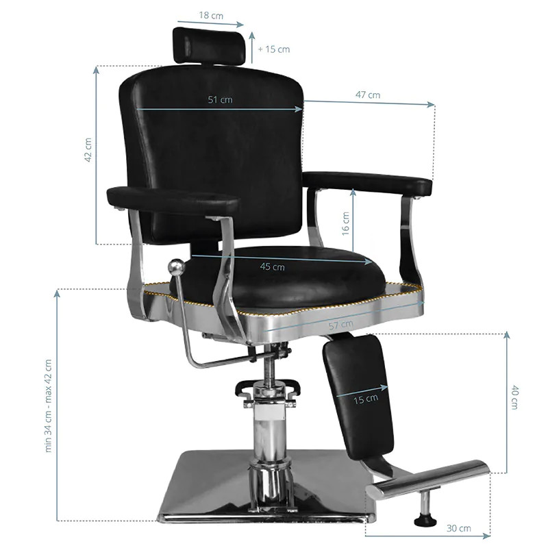 Barber Szék Hair System SM180 fekete