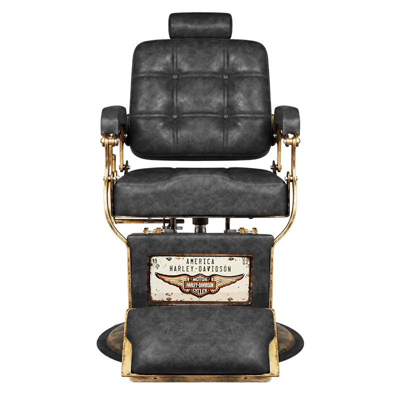 Barber Szék Gabbiano Boss HD Old Leather , fekete