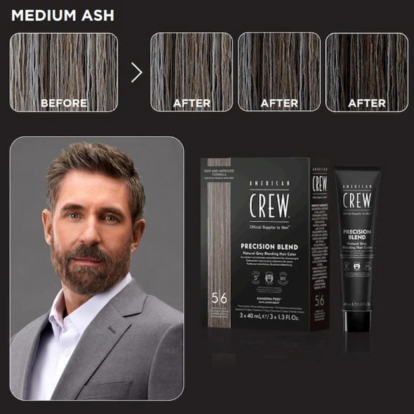 American Crew Precision Blend hajszínező 5-6 közepes hamvas 3 x 40 ml