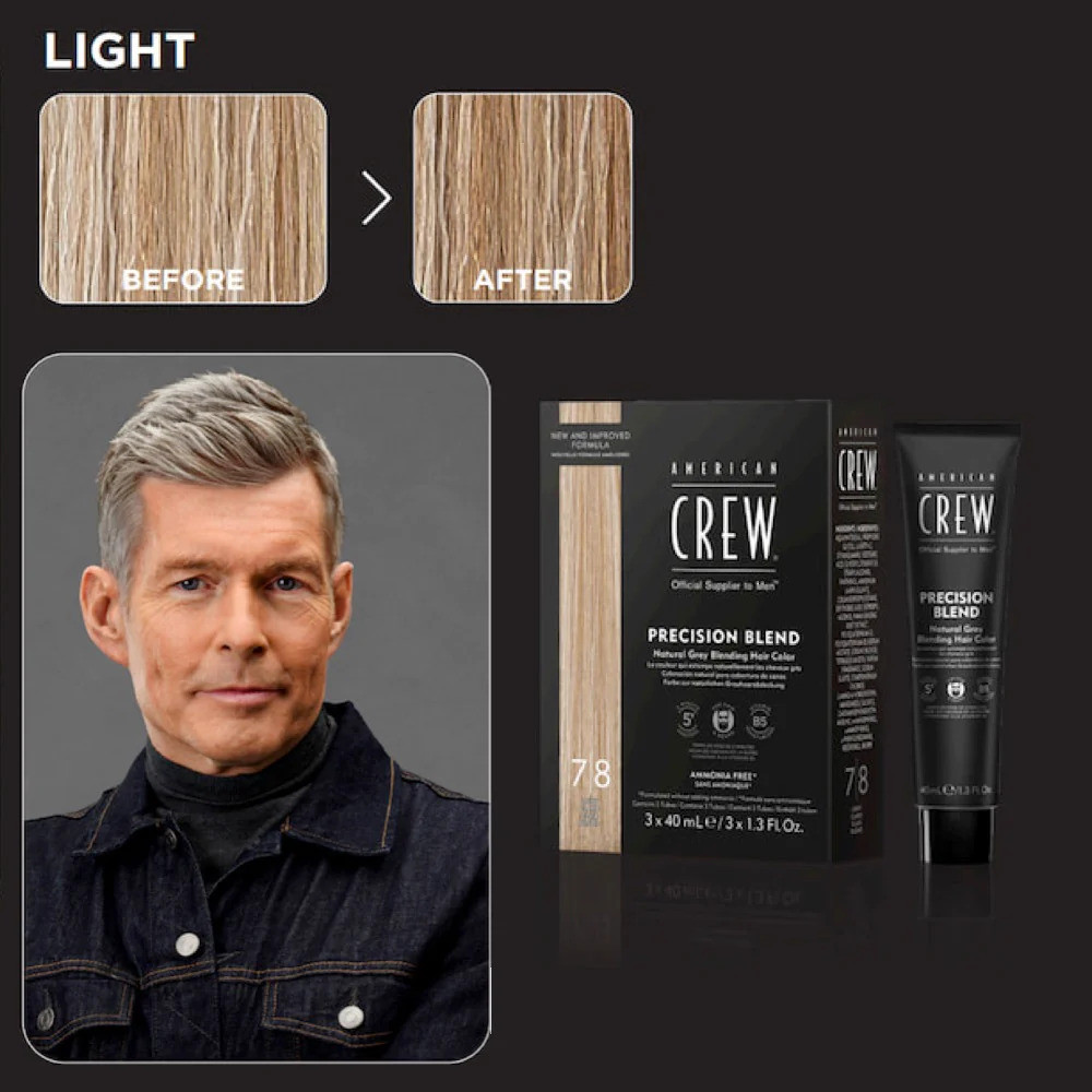 American Crew Precision Blend hajszínező 7-8 világos 3 x 40 ml