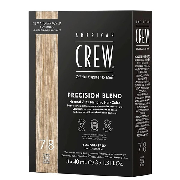 American Crew Precision Blend hajszínező 7-8 világos 3 x 40 ml