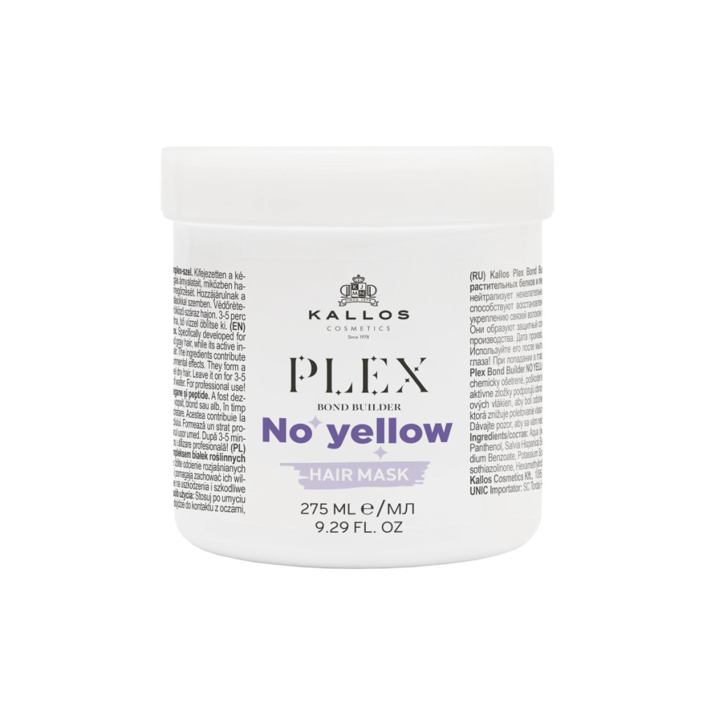 Kallos Plex Bond Builder No Yellow Hajpakolás 275 ml Kallos Plex Bond Builder No Yellow Hajpakolás 275 ml